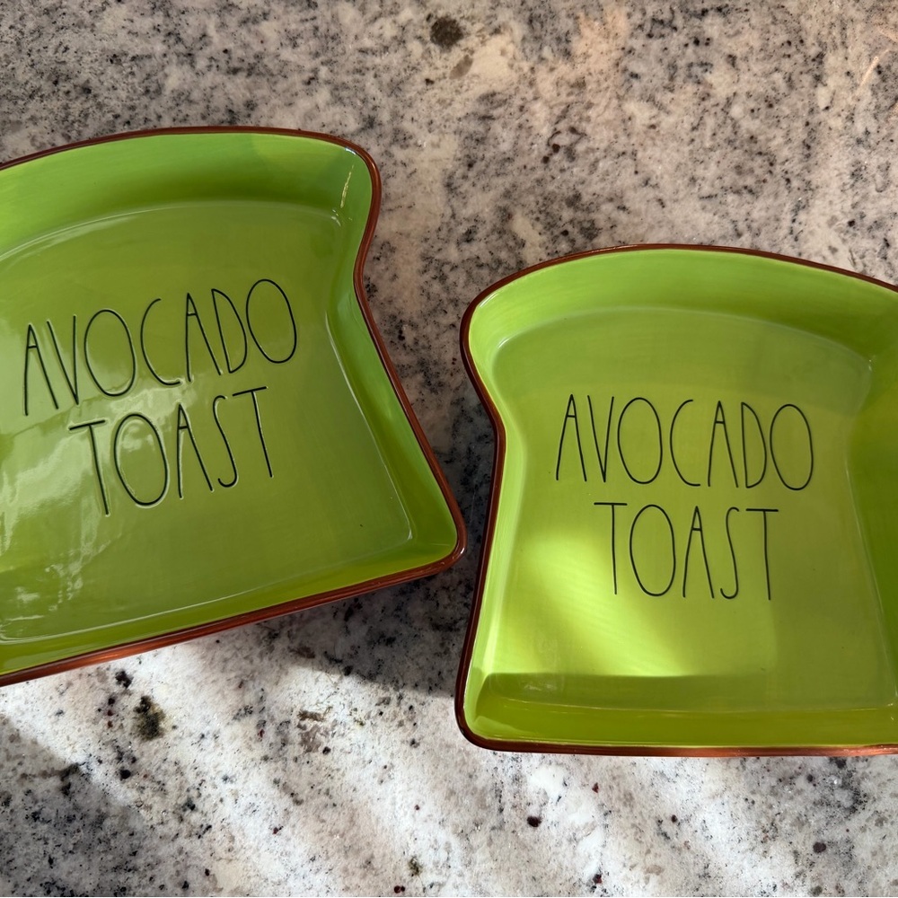 Rae Dunn Green Avocado Toast Plates